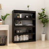 Stella Homewares Book Cabinet/Room Divider Black 100x30x135.5 cm Solid Pinewood