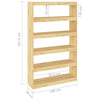 Stella Homewares Book Cabinet/Room Divider 100x30x167.5 cm Solid Pinewood