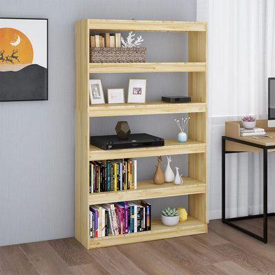 Stella Homewares Book Cabinet/Room Divider 100x30x167.5 cm Solid Pinewood