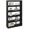 Stella Homewares Book Cabinet/Room Divider Black 100x30x167.5 cm Solid Pinewood