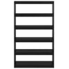Stella Homewares Book Cabinet/Room Divider Black 100x30x167.5 cm Solid Pinewood