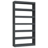 Stella Homewares Book Cabinet/Room Divider Grey 100x30x200 cm Solid Pinewood