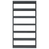 Stella Homewares Book Cabinet/Room Divider Grey 100x30x200 cm Solid Pinewood