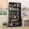 Stella Homewares Book Cabinet/Room Divider Grey 100x30x200 cm Solid Pinewood