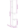Stella Homewares Bathroom Cabinet White 25x26.5x170 cm Engineered Wood