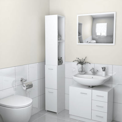 Stella Homewares Bathroom Cabinet White 25x26.5x170 cm Engineered Wood