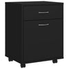 Stella Homewares Rolling Cabinet Black 45x38x54 cm Engineered Wood
