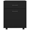 Stella Homewares Rolling Cabinet Black 45x38x54 cm Engineered Wood