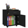 Stella Homewares Rolling Cabinet Black 45x38x54 cm Engineered Wood