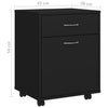 Stella Homewares Rolling Cabinet Black 45x38x54 cm Engineered Wood