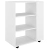 Stella Homewares Rolling Cabinet White 60x35x75 cm Engineered Wood