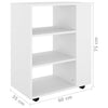 Stella Homewares Rolling Cabinet White 60x35x75 cm Engineered Wood