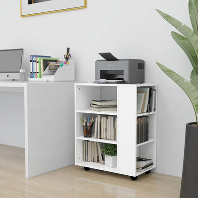 Stella Homewares Rolling Cabinet White 60x35x75 cm Engineered Wood
