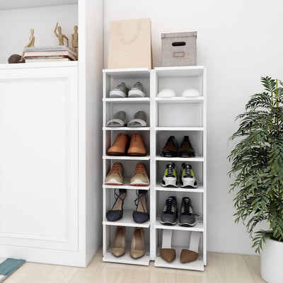 Stella Homewares Shoe Cabinets 2 pcs White 27.5x27x102 cm Engineered Wood