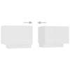 Stella Homewares Bedside Cabinet White 100x35x40 cm Engineered Wood
