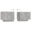Stella Homewares Bedside Cabinet Concrete Grey 100x35x40 cm Engineered Wood