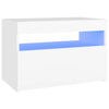Stella Homewares Bedside Cabinet & LED Lights White 60x35x40 cm Engineered Wood