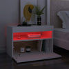 Stella Homewares Bedside Cabinet & LED Lights White 60x35x40 cm Engineered Wood