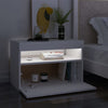 Stella Homewares Bedside Cabinet & LED Lights White 60x35x40 cm Engineered Wood