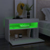 Stella Homewares Bedside Cabinet & LED Lights White 60x35x40 cm Engineered Wood