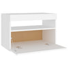Stella Homewares Bedside Cabinet & LED Lights White 60x35x40 cm Engineered Wood