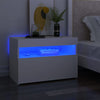Stella Homewares Bedside Cabinet & LED Lights White 60x35x40 cm Engineered Wood
