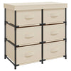 Stella Homewares Storage Cabinet with 6 Drawers 55x29x55 cm Cream Steel