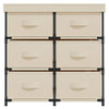 Stella Homewares Storage Cabinet with 6 Drawers 55x29x55 cm Cream Steel