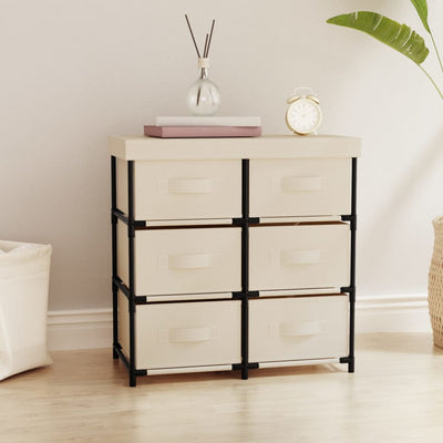 Stella Homewares Storage Cabinet with 6 Drawers 55x29x55 cm Cream Steel