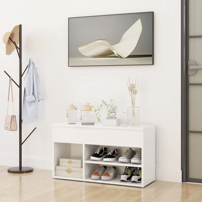 Stella Homewares Shoe Bench White 80x30x45 cm Engineered Wood