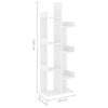 Stella Homewares Book Cabinet White 48x25.5x140 cm Engineered Wood