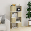 Stella Homewares Book Cabinet Room Divider White and Sonoma Oak 60x24x124.5 cm