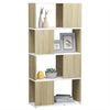 Stella Homewares Book Cabinet Room Divider White and Sonoma Oak 60x24x124.5 cm