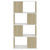 Stella Homewares Book Cabinet Room Divider White and Sonoma Oak 60x24x124.5 cm