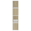 Stella Homewares Book Cabinet Room Divider White and Sonoma Oak 60x24x124.5 cm