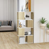 Stella Homewares Book Cabinet Room Divider White and Sonoma Oak 60x24x124.5 cm