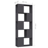 Stella Homewares Book Cabinet Room Divider Grey 60x24x155 cm Engineered Wood
