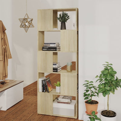 Stella Homewares Book Cabinet Room Divider Sonoma Oak 60x24x155 cm
