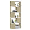 Stella Homewares Book Cabinet Room Divider White&Sonoma Oak 60x24x155 cm