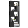 Stella Homewares Book Cabinet Room Divider High Gloss Black 60x24x155 cm