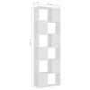 Stella Homewares Book Cabinet Room Divider White 60x24x186 cm