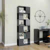 Stella Homewares Book Cabinet Room Divider High Gloss Grey 60x24x186 cm