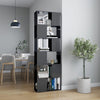 Stella Homewares Book Cabinet Room Divider High Gloss Grey 60x24x186 cm