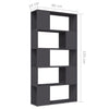 Stella Homewares Book Cabinet Room Divider Grey 80x24x155 cm Engineered Wood