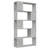 Stella Homewares Book Cabinet Room Divider Concrete Grey 80x24x155 cm Engineered Wood