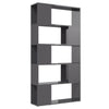 Stella Homewares Book Cabinet Room Divider High Gloss Grey 80x24x155 cm Engineered Wood