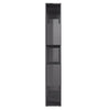 Stella Homewares Book Cabinet Room Divider High Gloss Grey 80x24x155 cm Engineered Wood
