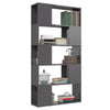 Stella Homewares Book Cabinet Room Divider High Gloss Grey 80x24x155 cm Engineered Wood