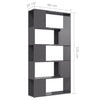 Stella Homewares Book Cabinet Room Divider High Gloss Grey 80x24x155 cm Engineered Wood