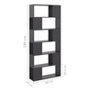 Stella Homewares Book Cabinet Room Divider Grey 80x24x186 cm Engineered Wood